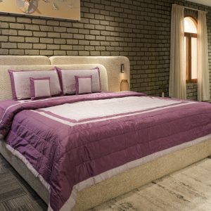 Quilted Cotton Jacquard Bedding Set (6 pcs) – Light Purple