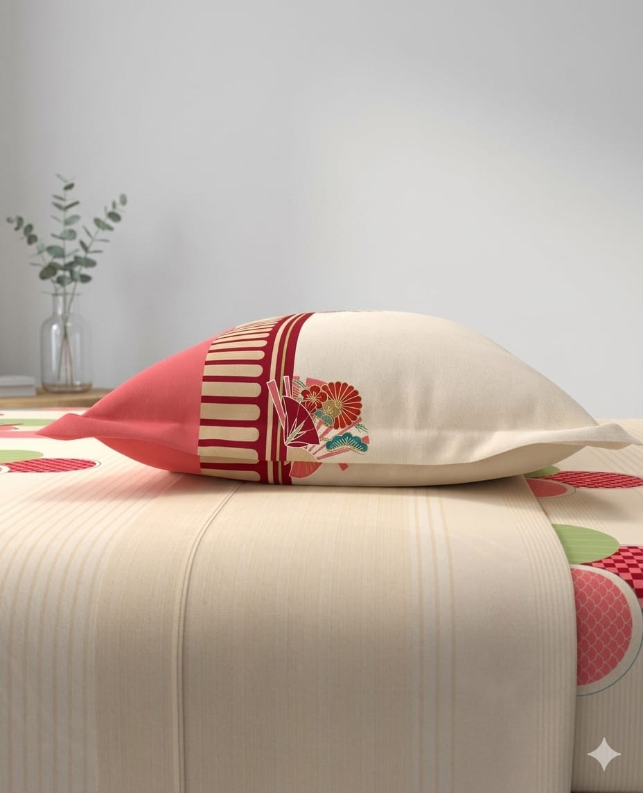 Heritage Arch Premium100% Cotton King Size Bedsheet- Pharaoh Red - Image 3